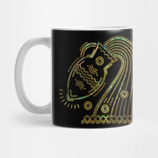 Aquarius Zodiac Gold Abalone Mug